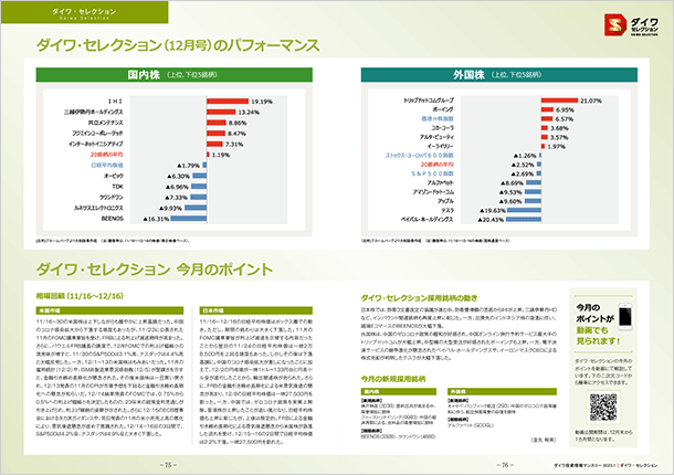 ダイワ・セレクション銘柄を紹介（毎月更新）
