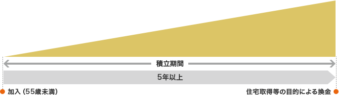 加入（55歳未満） 積立期間（5年以上） 住宅取得等の目的による換金