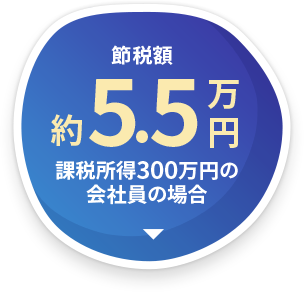 節税額　5.5万円　課税所得300万円の会社員の場合