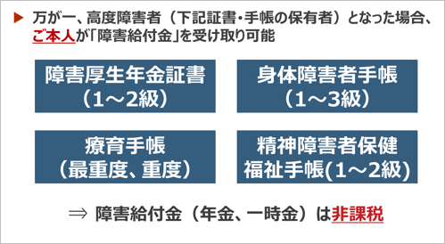 iDeCoの税制メリット／給付時も税制優遇あり ①障害給付金について