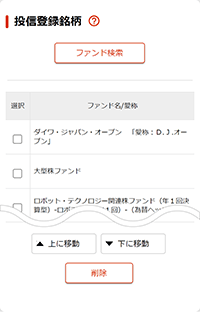 投信登録銘柄 銘柄編集