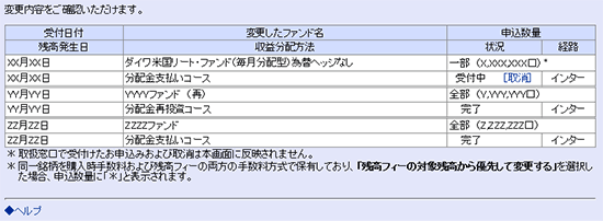 状況照会画面