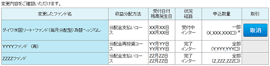 状況照会画面