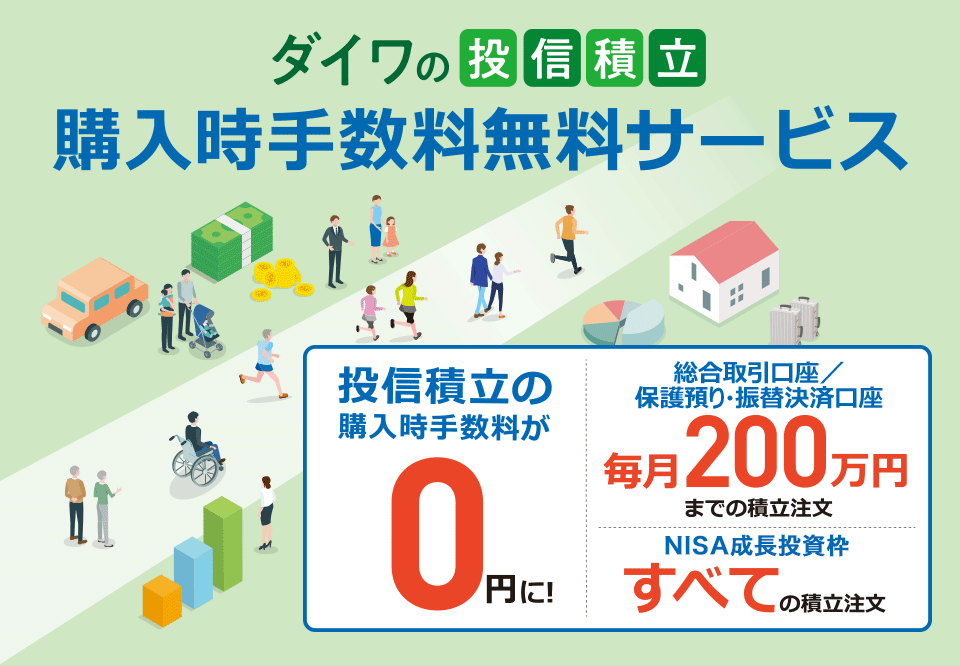 ダイワの投信積立 購入時手数料無料サービス 投信積立の購入時手数料が0円に！