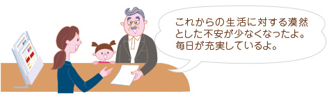 これからの生活に対する漠然とした不安が少なくなったよ。毎日が充実しているよ。