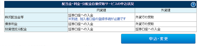 お申込み状況の確認画面